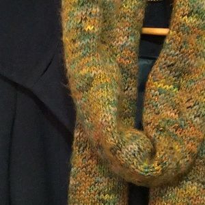 Knit Scarf - Olive, teal, gold, green